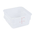 Met Lux 2 qt Square Translucent Plastic Food Storage Container - with Red Volume Markers - 7" x 7" x 4" - 1 count box