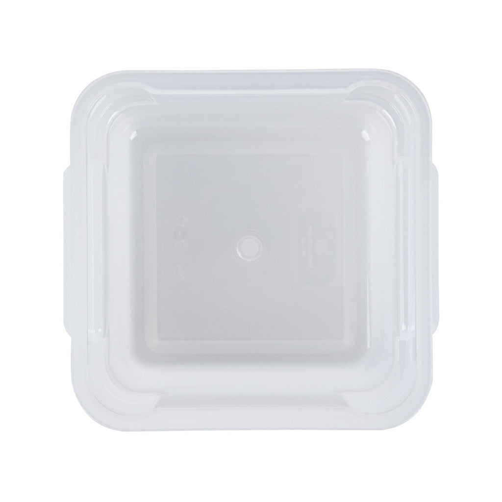 Met Lux 2 qt Square Translucent Plastic Food Storage Container - with Red Volume Markers - 7" x 7" x 4" - 10 count box