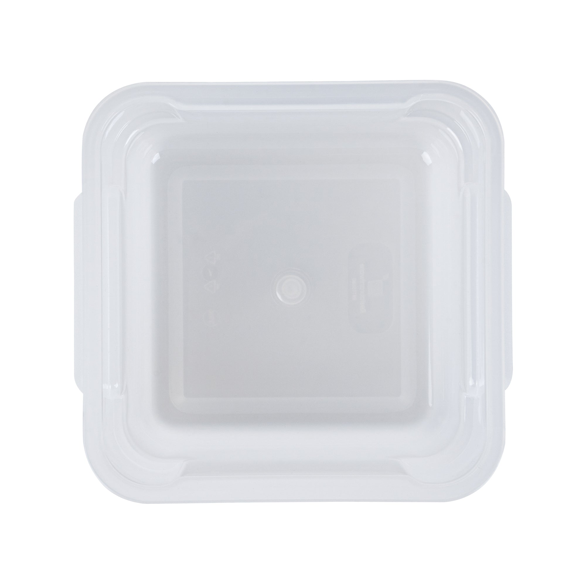 Met Lux 2 qt Square Translucent Plastic Food Storage Container - with Red Volume Markers - 7" x 7" x 4" - 10 count box