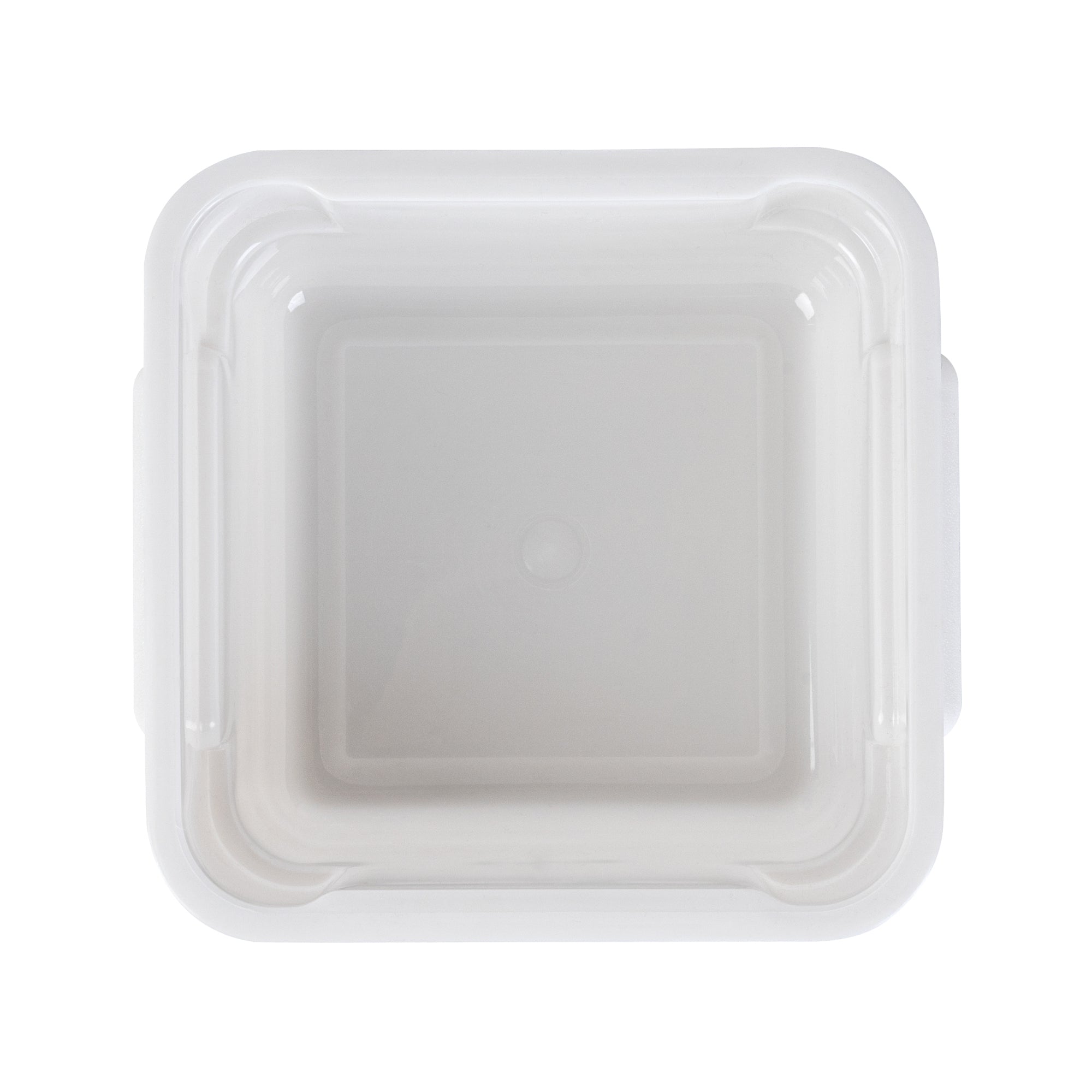 Met Lux 2 qt Square White Plastic Food Storage Container - with Green Volume Markers - 7" x 7" x 4" - 10 count box