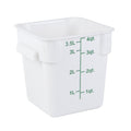 Met Lux 4 qt Square White Plastic Food Storage Container - with Green Volume Markers - 7" x 7" x 7 1/2" - 1 count box