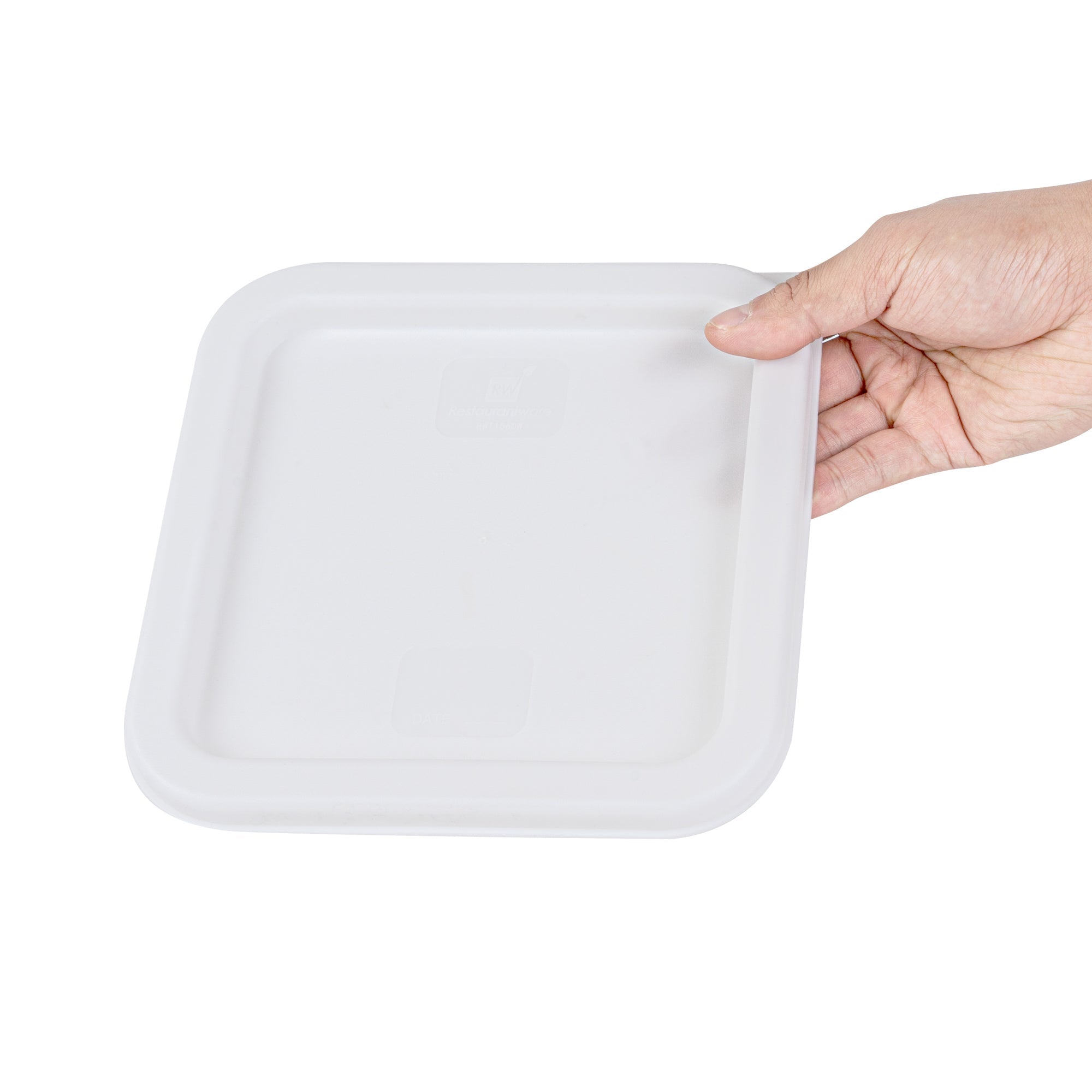 Met Lux Square White Plastic Food Storage Container Lid - Fits 2 and 4 qt - 10 count box