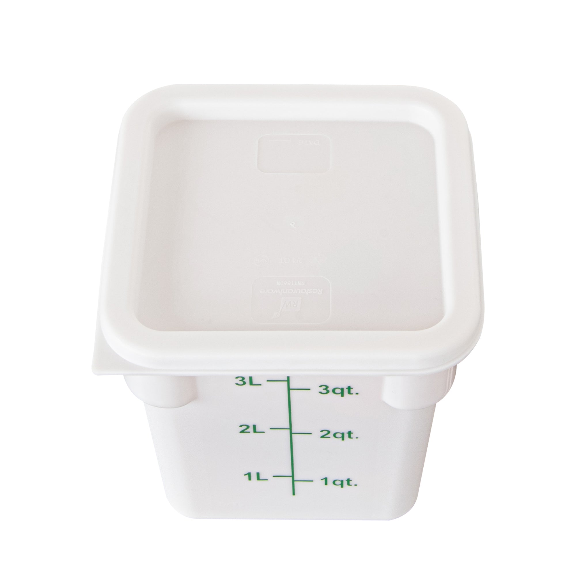 Met Lux Square White Plastic Food Storage Container Lid - Fits 2 and 4 qt - 10 count box