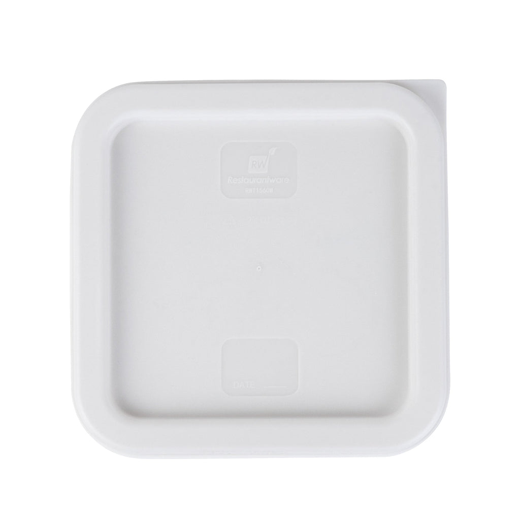 Met Lux Square White Plastic Food Storage Container Lid - Fits 2 and 4 qt - 10 count box