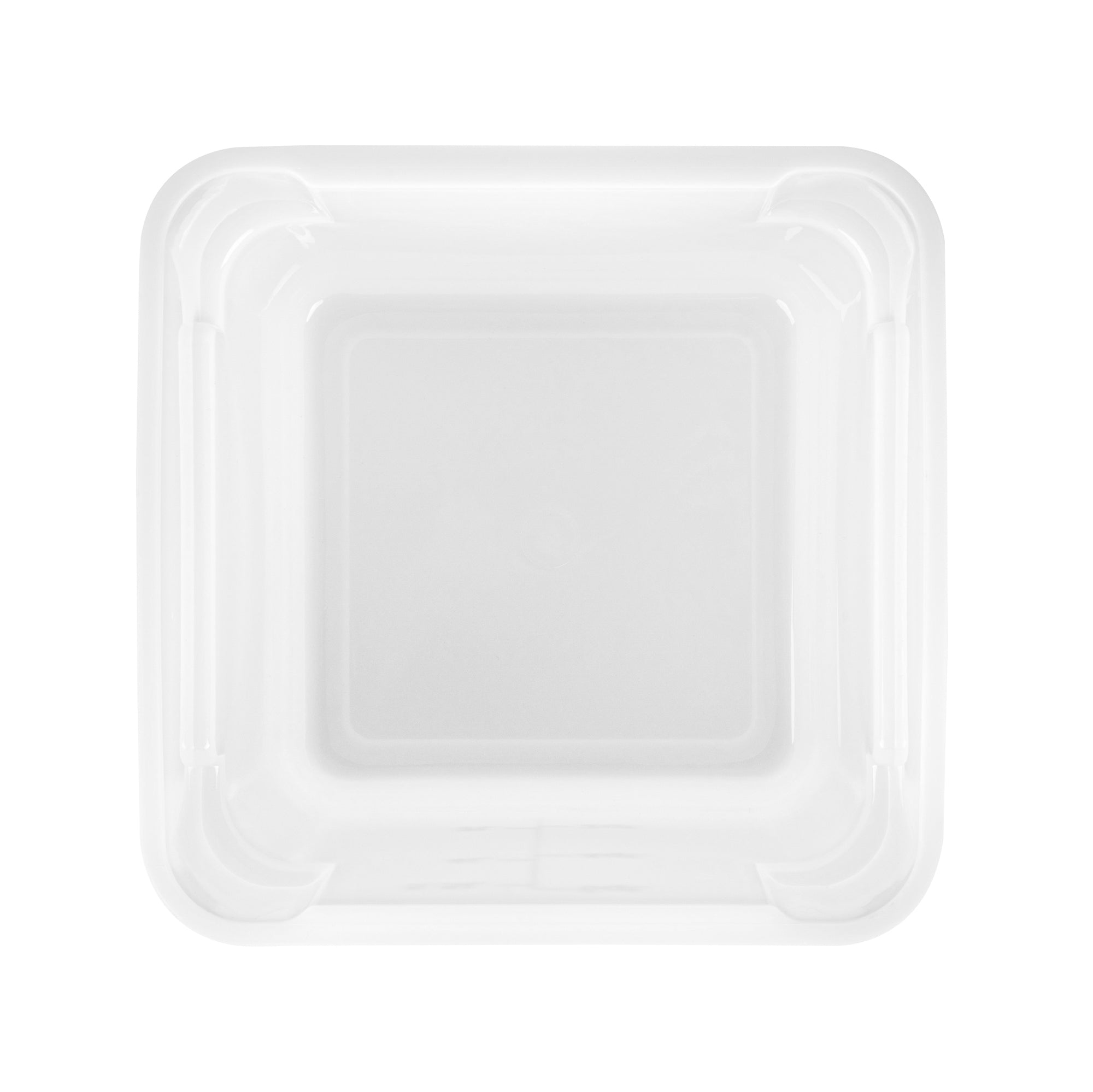 Met Lux 6 qt Square White Plastic Food Storage Container - with Red Volume Markers - 9" x 9" x 7 1/2" - 10 count box