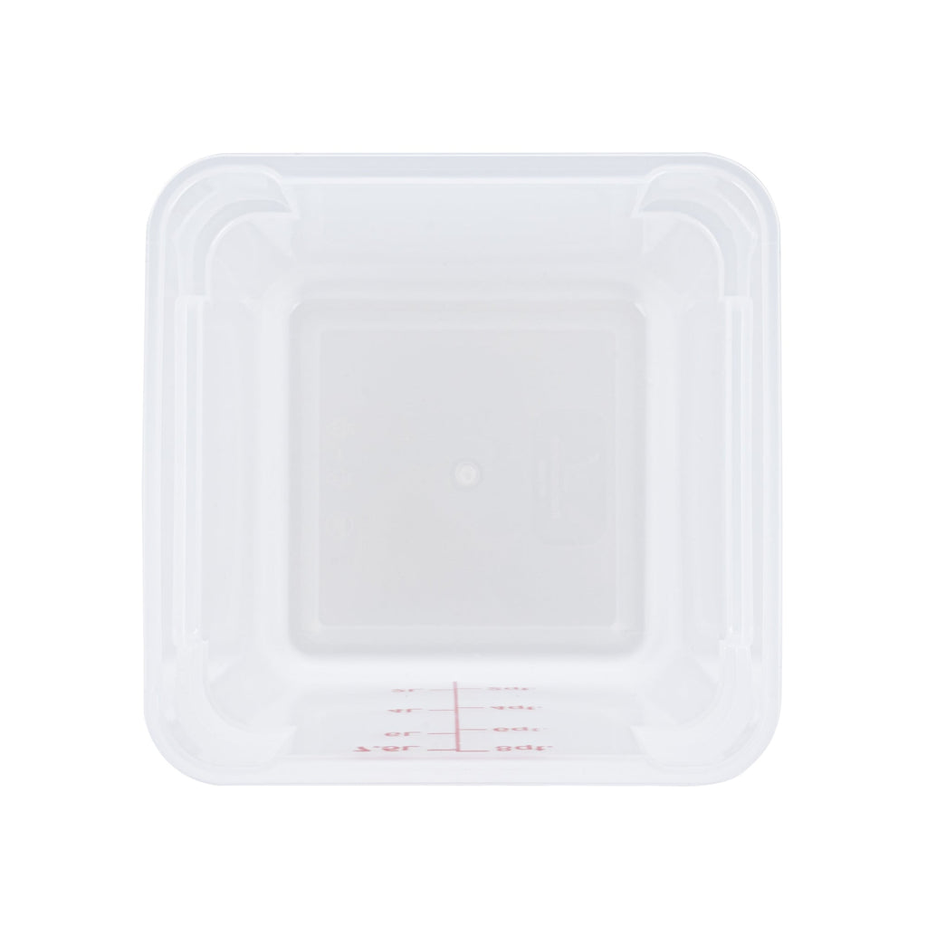Met Lux 8 qt Square Translucent Plastic Food Storage Container - with Red Volume Markers - 8 3/4" x 8 3/4" x 8 1/2" - 1 count box