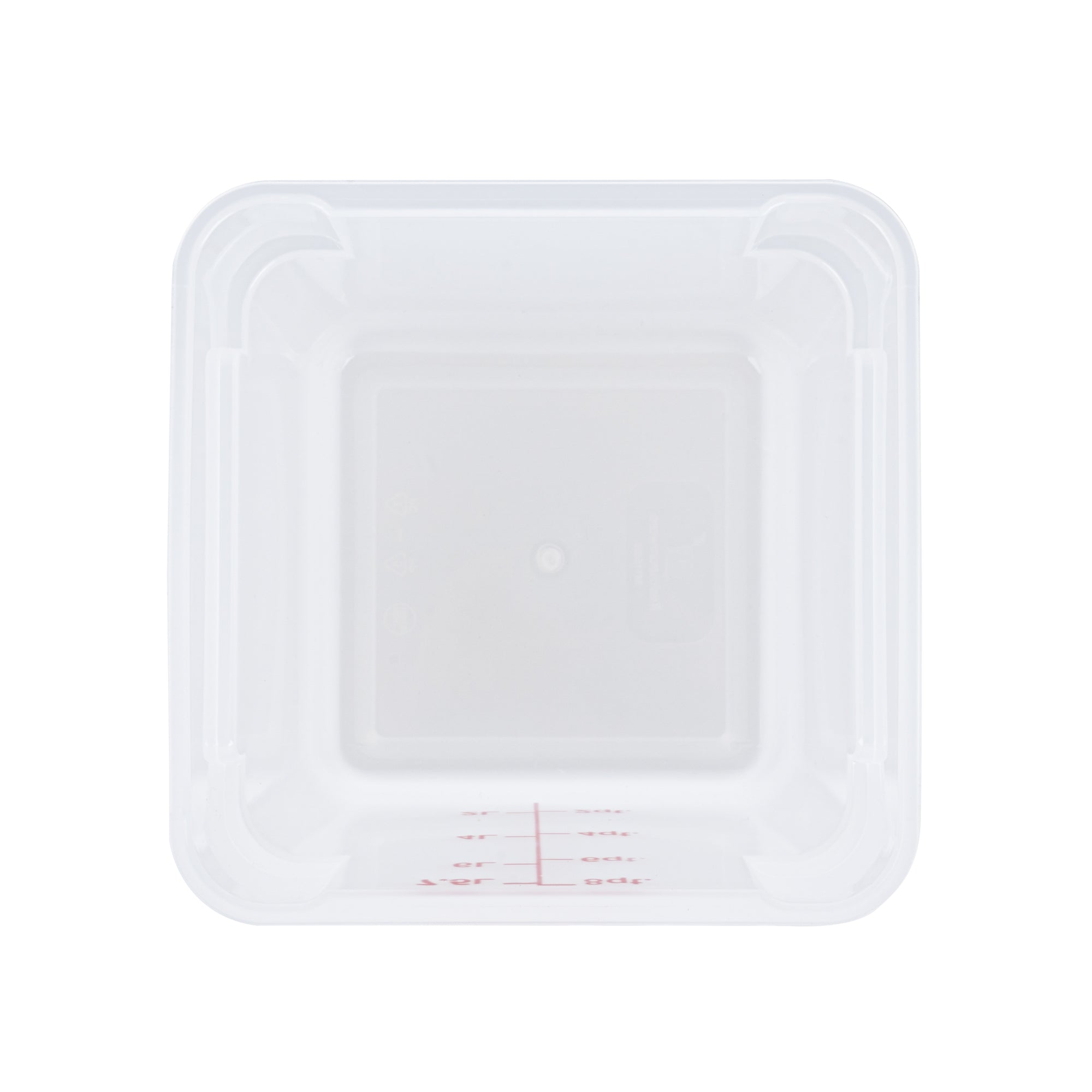 Met Lux 8 qt Square Translucent Plastic Food Storage Container - with Red Volume Markers - 8 3/4" x 8 3/4" x 8 1/2" - 1 count box