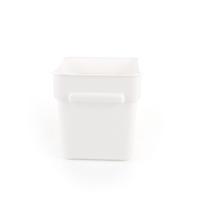 Met Lux 8 qt Square White Plastic Food Storage Container - with Red Volume Markers - 8 3/4" x 8 3/4" x 8 1/2" - 10 count box