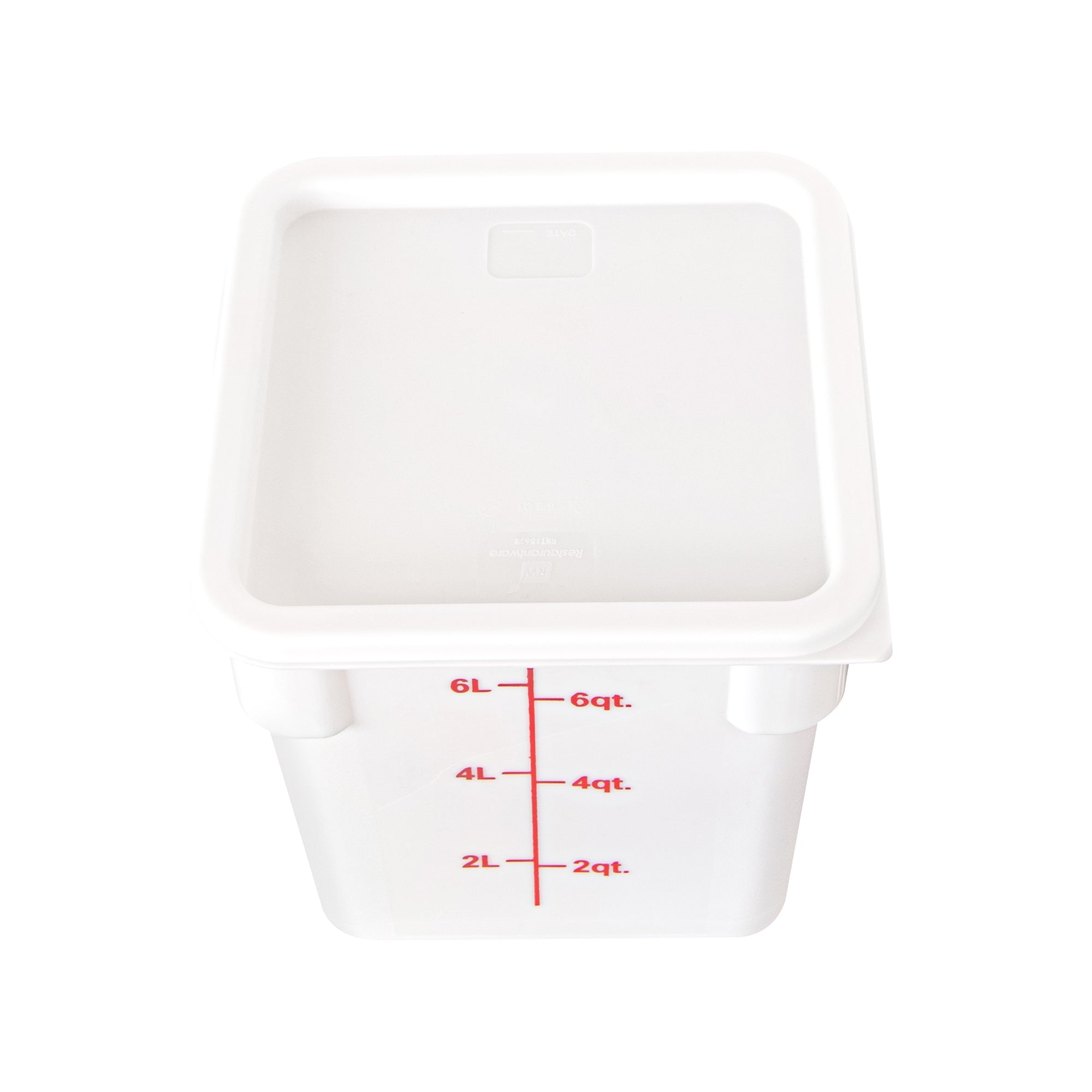 Met Lux Square White Plastic Food Storage Container Lid - Fits 6 and 8 qt - 1 count box