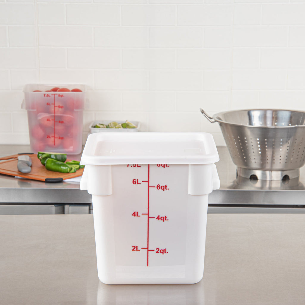 Met Lux Square White Plastic Food Storage Container Lid - Fits 6 and 8 qt - 1 count box