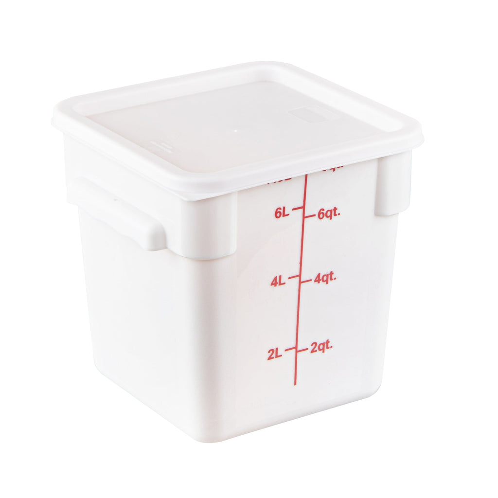 Met Lux Square White Plastic Food Storage Container Lid - Fits 6 and 8 qt - 10 count box