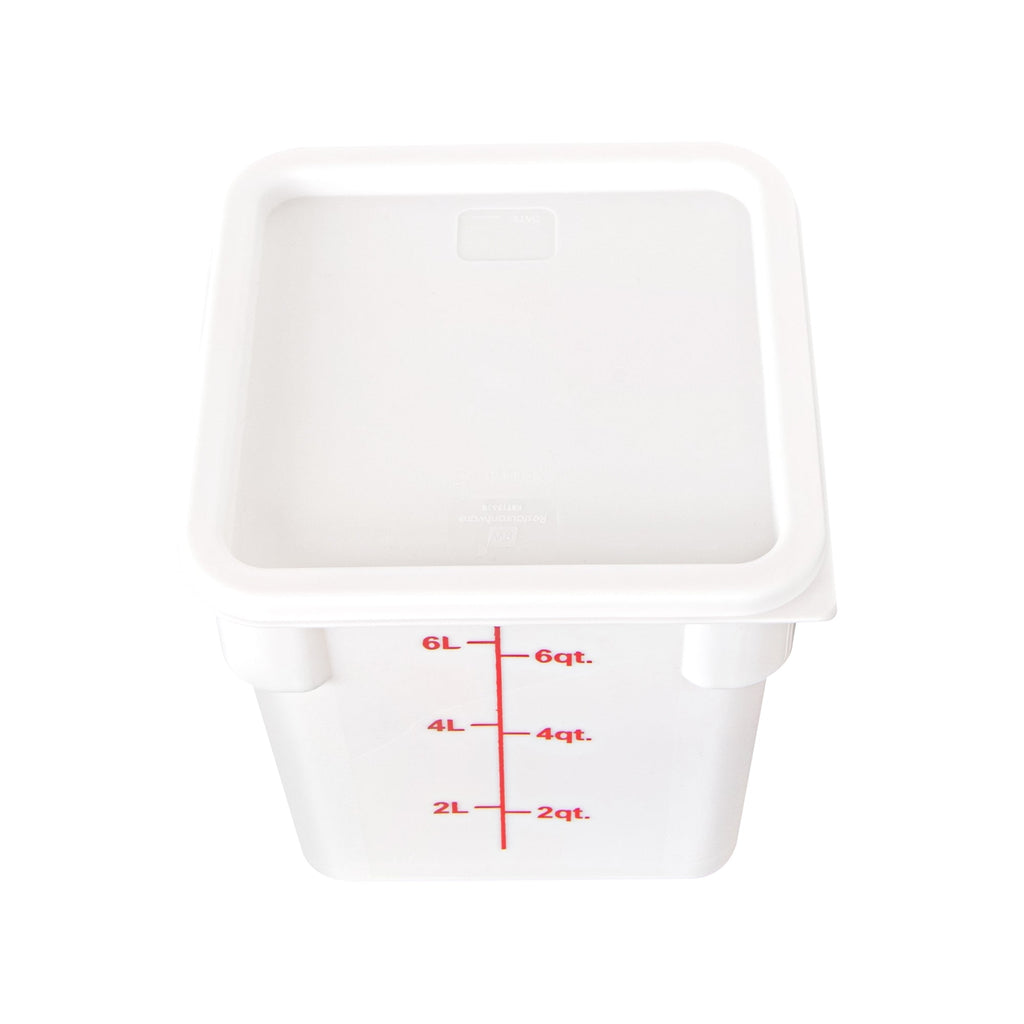 Met Lux Square White Plastic Food Storage Container Lid - Fits 6 and 8 qt - 10 count box