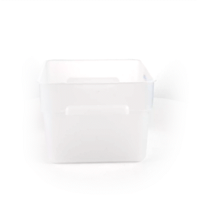 Met Lux 12 qt Square Translucent Plastic Food Storage Container - with Blue Volume Markers - 11" x 11" x 8" - 1 count box