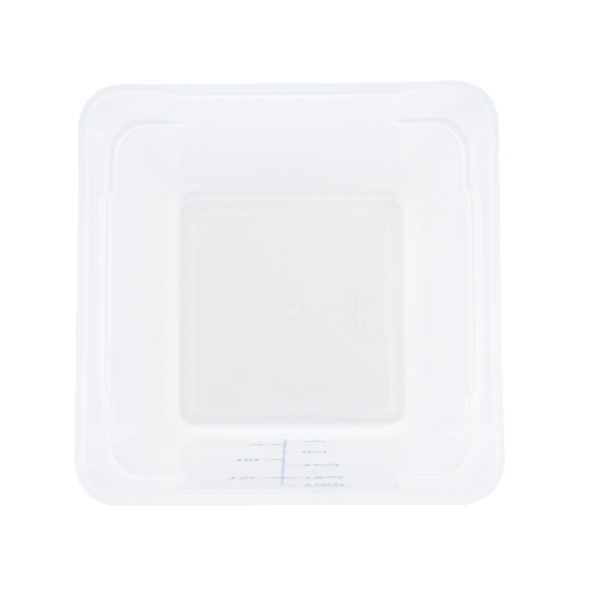 Met Lux 18 qt Square Translucent Plastic Food Storage Container - with Blue Volume Markers - 11" x 11" x 12 1/2" - 1 count box