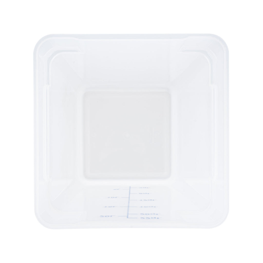 Met Lux 22 qt Square Translucent Plastic Food Storage Container - with Blue Volume Markers - 11" x 11" x 15 1/2" - 1 count box