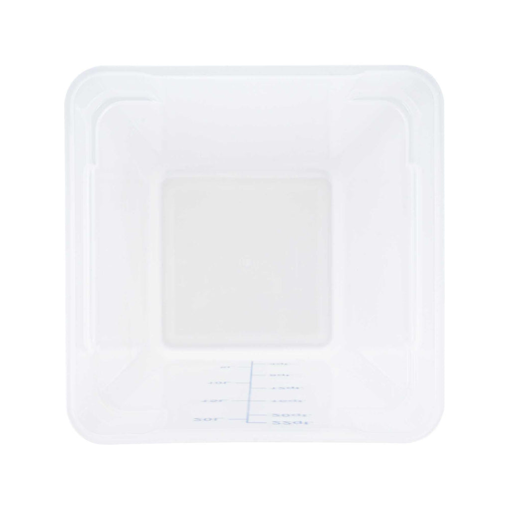 Met Lux 22 qt Square Translucent Plastic Food Storage Container - with Blue Volume Markers - 11" x 11" x 15 1/2" - 10 count box