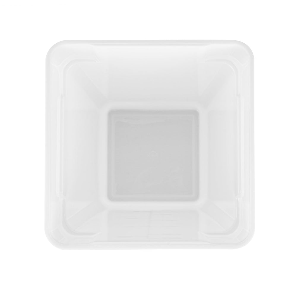 Met Lux 22 qt Square White Plastic Food Storage Container - with Blue Volume Markers - 11" x 11" x 15 1/2" - 10 count box
