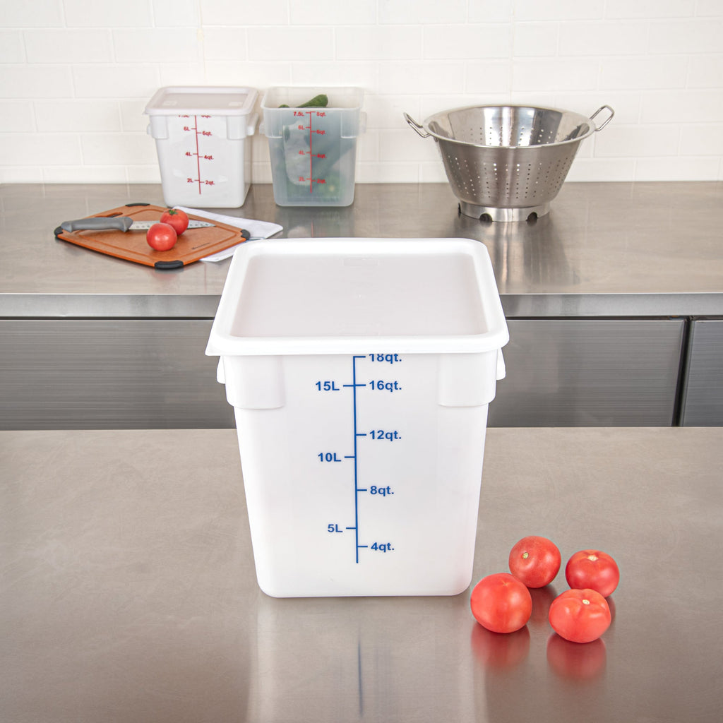 Met Lux Square White Plastic Food Storage Container Lid - Fits 12, 18 and 22 qt - 1 count box