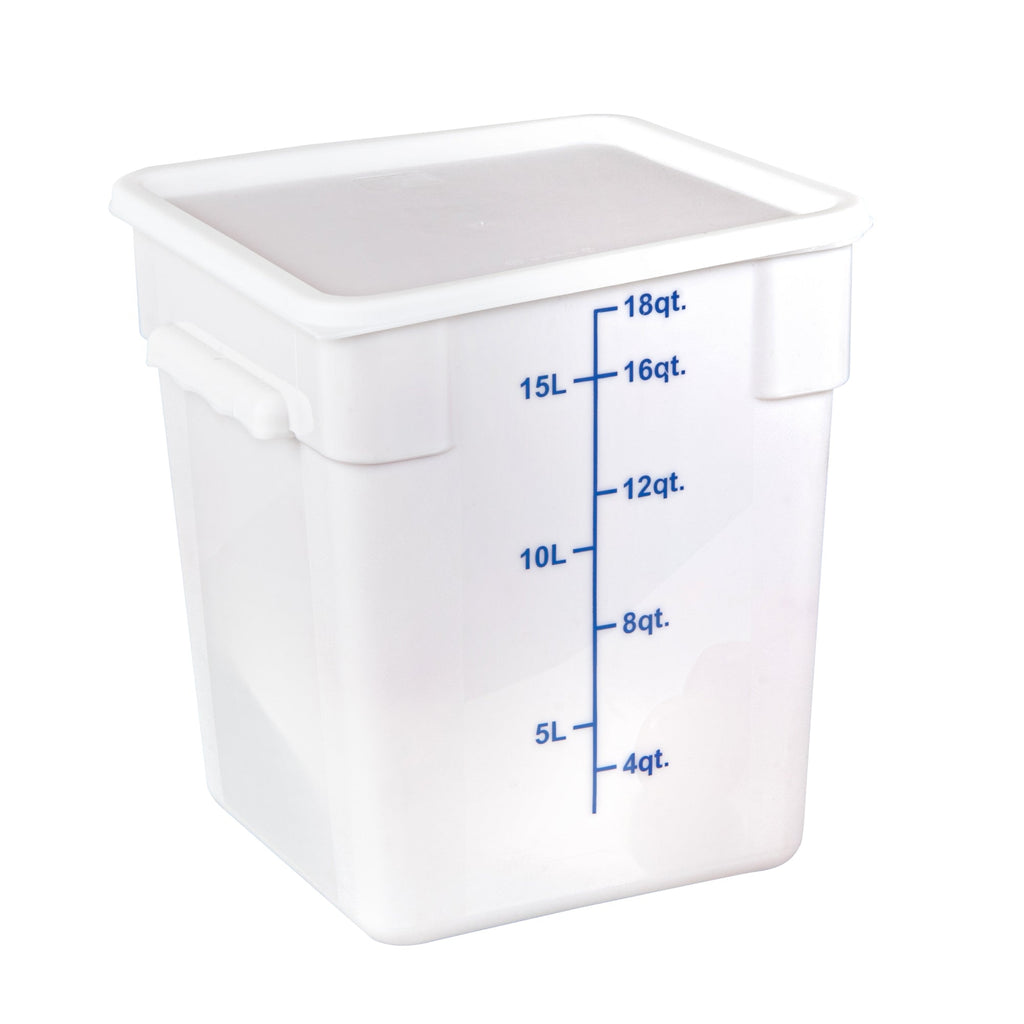 Met Lux Square White Plastic Food Storage Container Lid - Fits 12, 18 and 22 qt - 10 count box