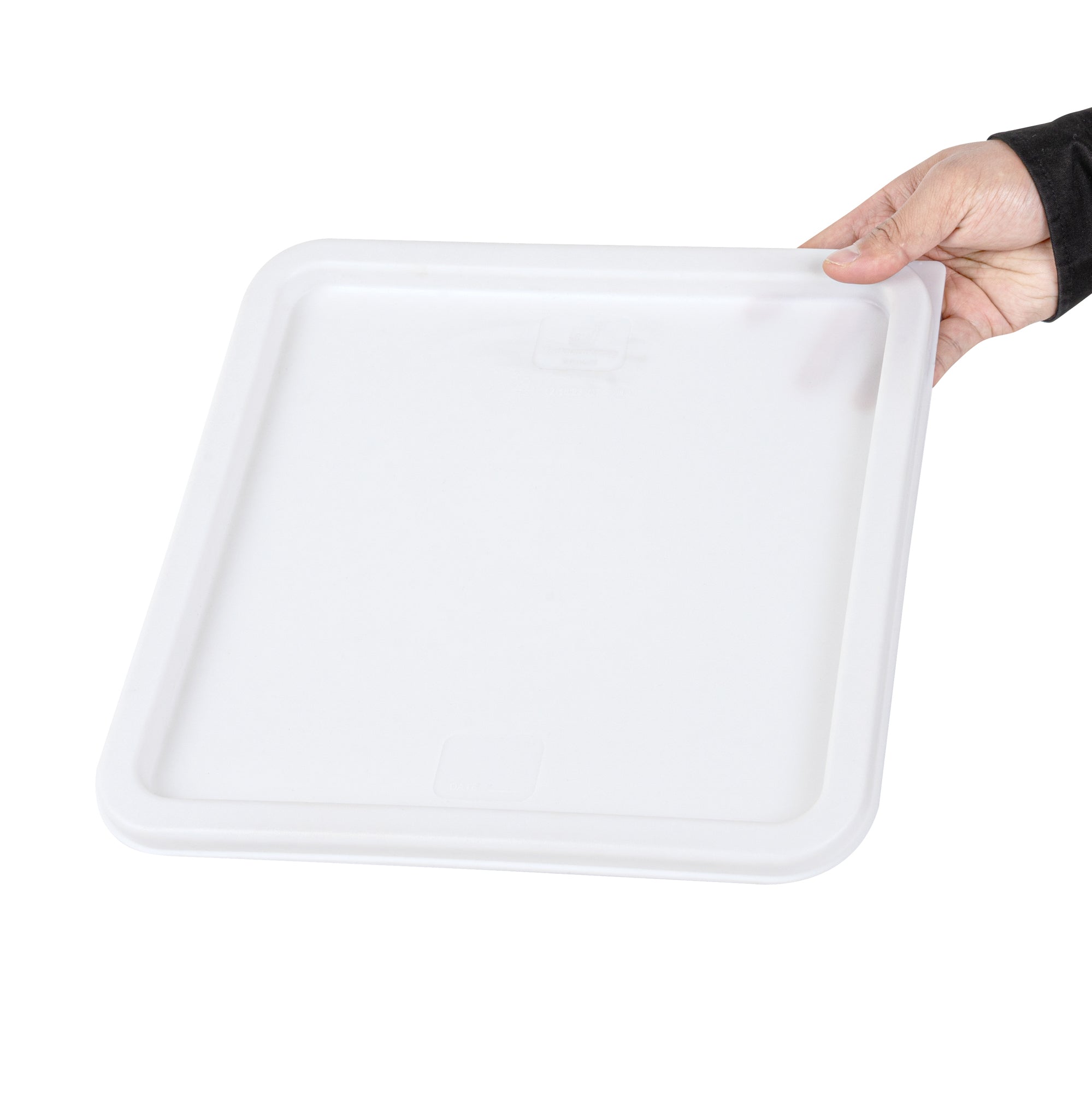 Met Lux Square White Plastic Food Storage Container Lid - Fits 12, 18 and 22 qt - 10 count box