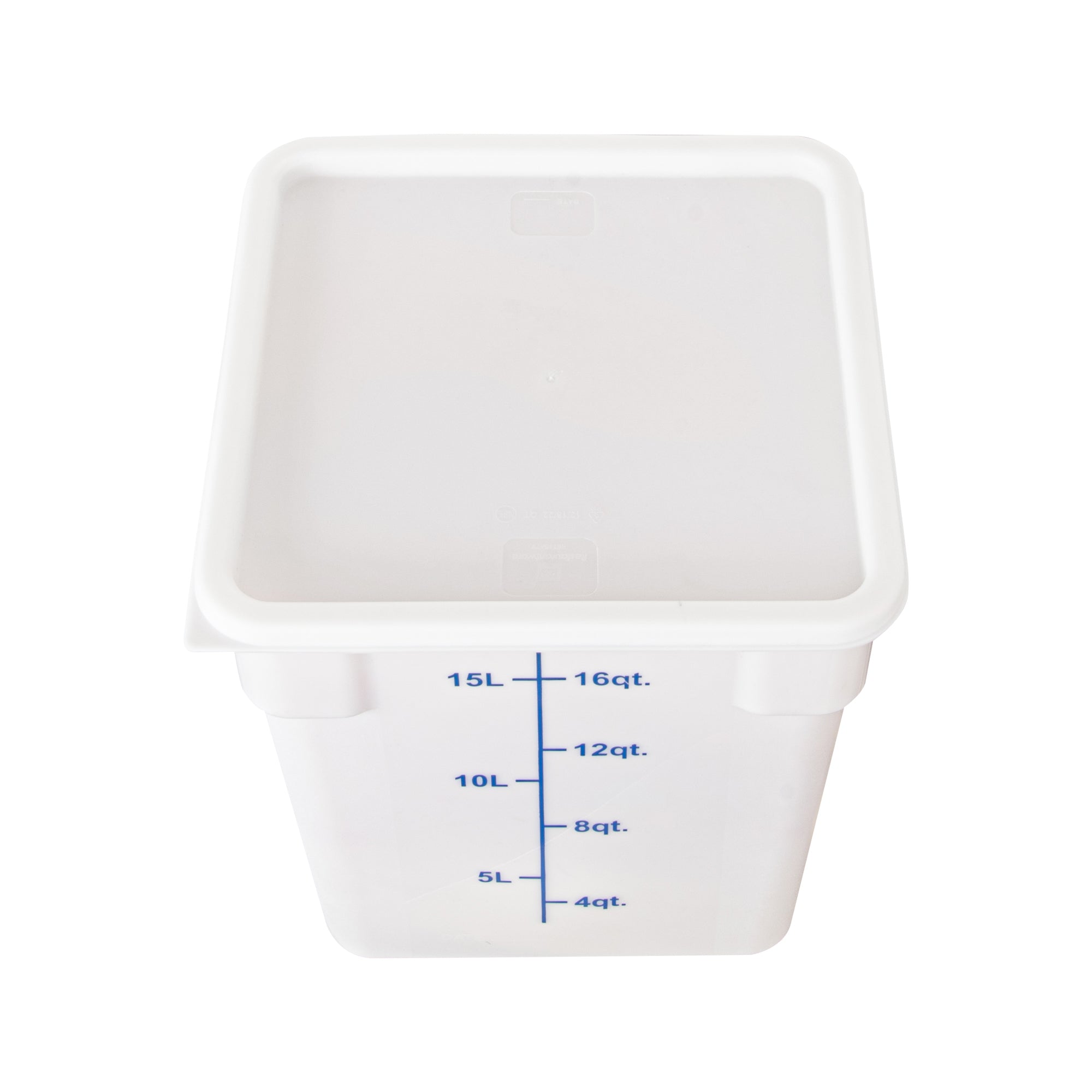 Met Lux Square White Plastic Food Storage Container Lid - Fits 12, 18 and 22 qt - 10 count box