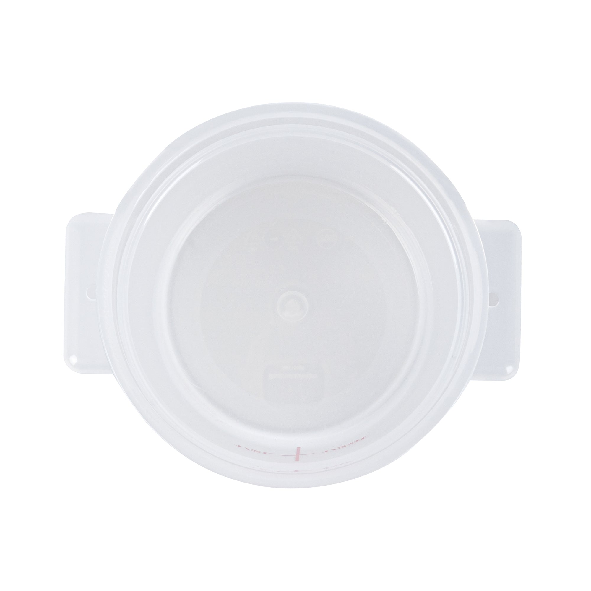 Met Lux 1 qt Round Translucent Plastic Food Storage Container - with Red Volume Markers - 5" x 5" x 5" - 10 count box
