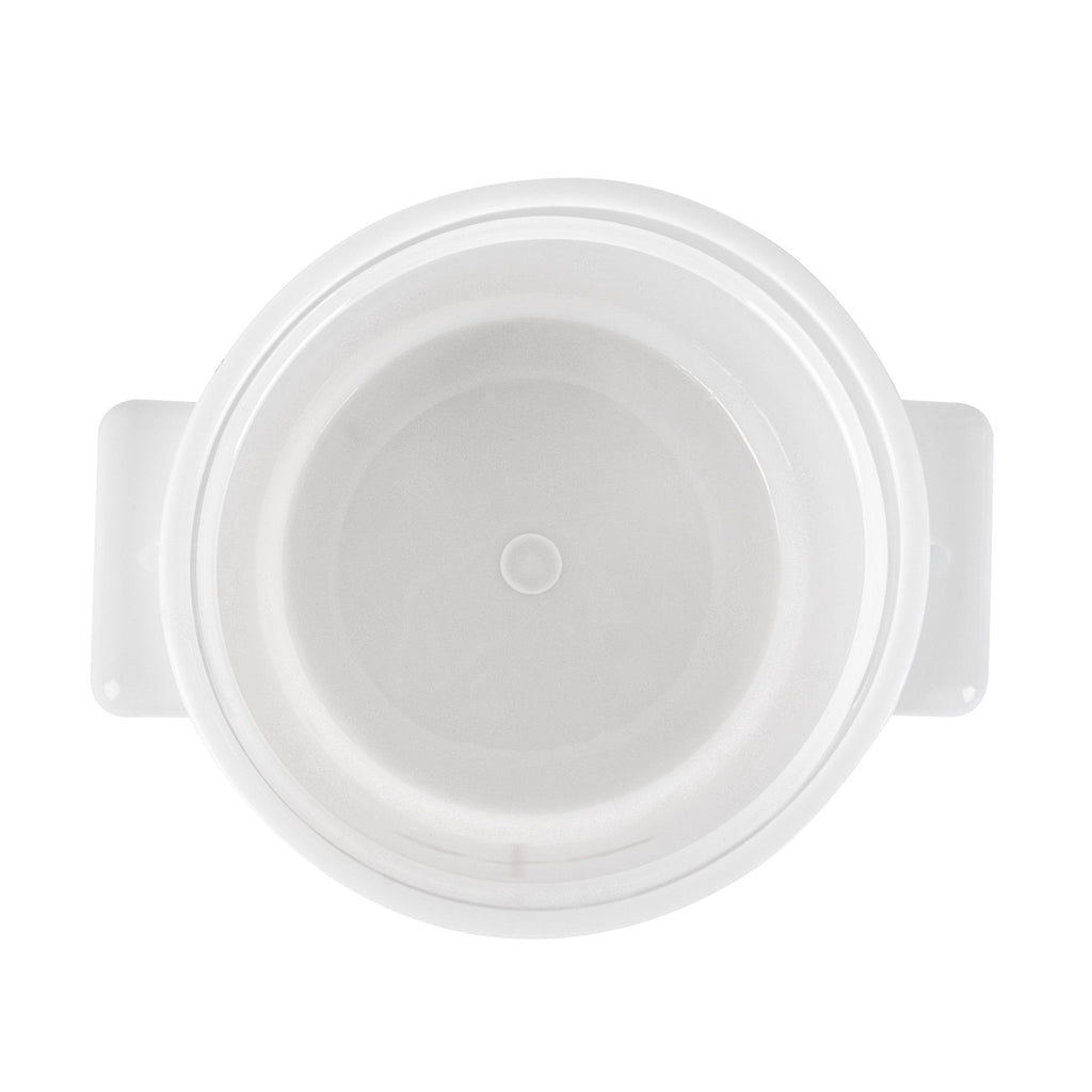 Met Lux 1 qt Round White Plastic Food Storage Container - with Red Volume Markers - 5" x 5" x 5" - 1 count box
