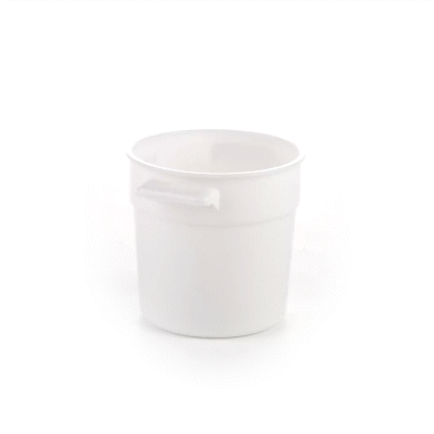 Met Lux 1 qt Round White Plastic Food Storage Container - with Red Volume Markers - 5" x 5" x 5" - 10 count box