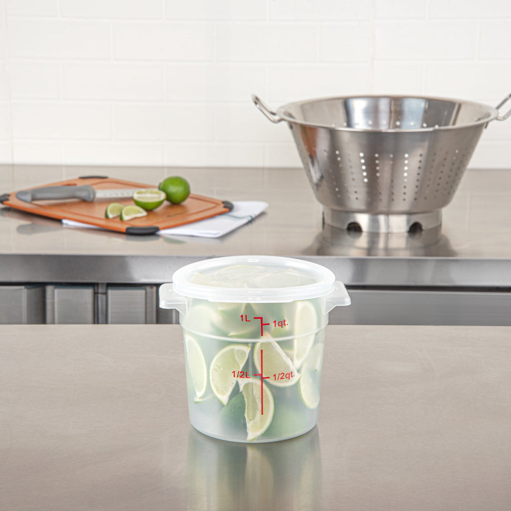 Met Lux Round Translucent Plastic Food Storage Container Lid - Fits 1 qt - 1 count box