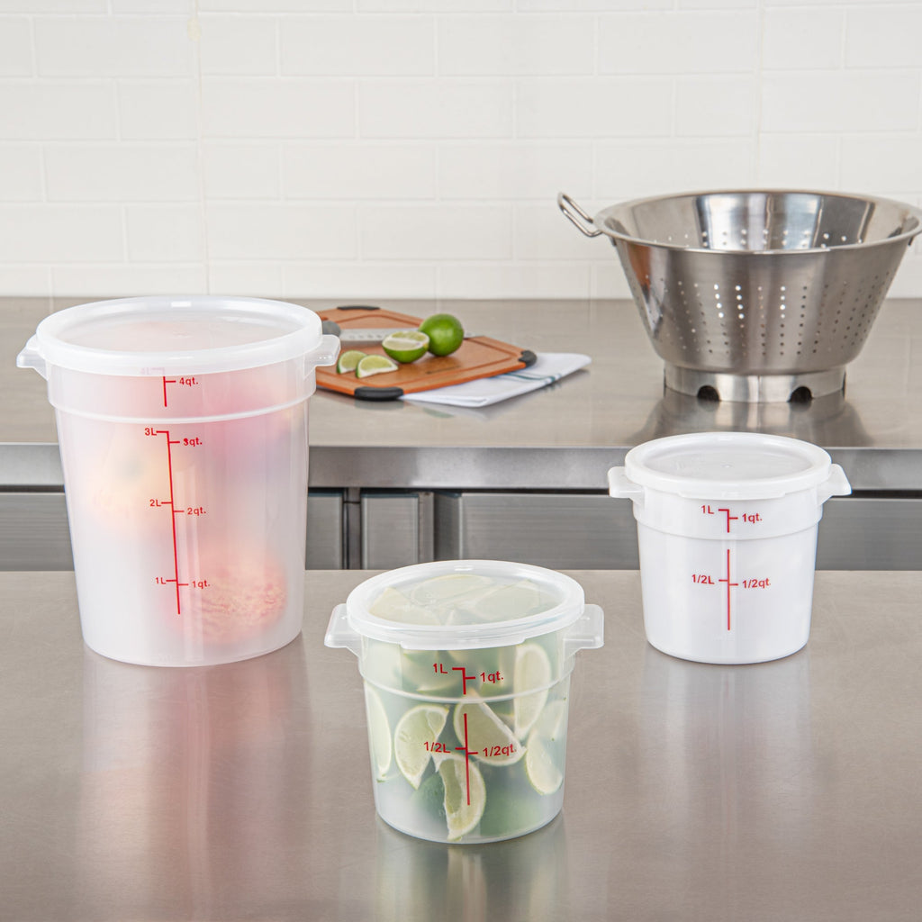 Met Lux Round Translucent Plastic Food Storage Container Lid - Fits 1 qt - 10 count box