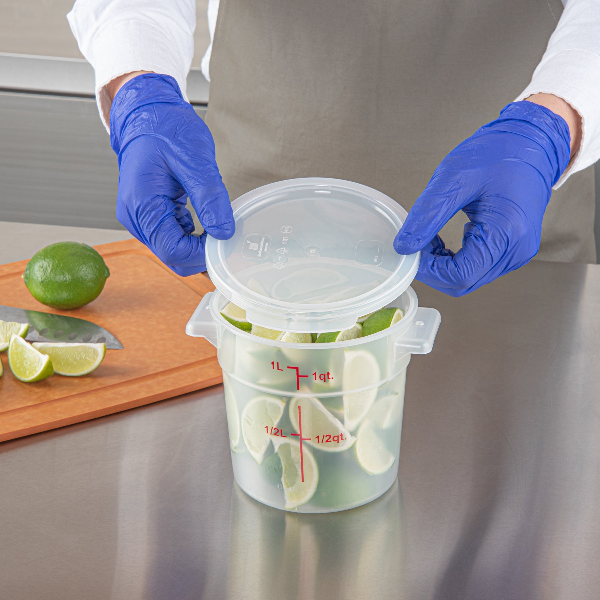 Met Lux Round Translucent Plastic Food Storage Container Lid - Fits 1 qt - 10 count box
