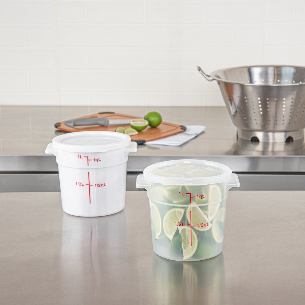 Met Lux Round Translucent Plastic Food Storage Container Lid - Fits 1 qt - 10 count box