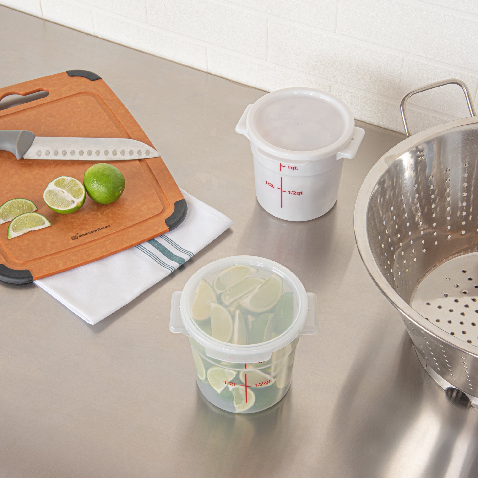 Met Lux Round Translucent Plastic Food Storage Container Lid - Fits 1 qt - 10 count box