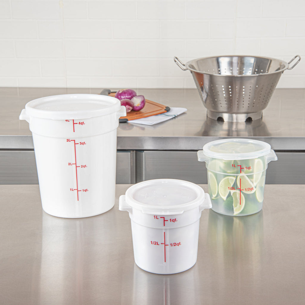 Met Lux Round White Plastic Food Storage Container Lid - Fits 1 qt - 1 count box