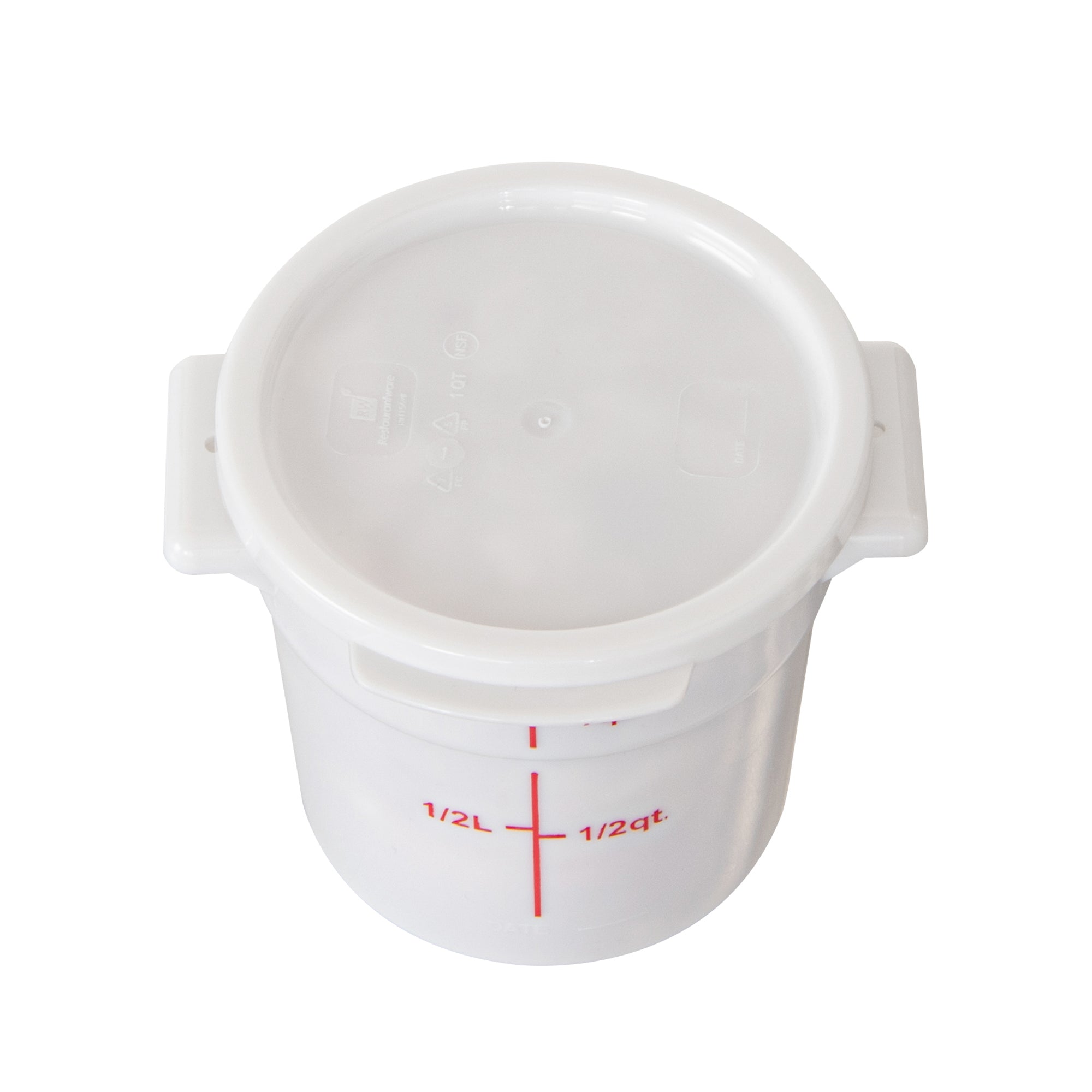 Met Lux Round White Plastic Food Storage Container Lid - Fits 1 qt - 10 count box