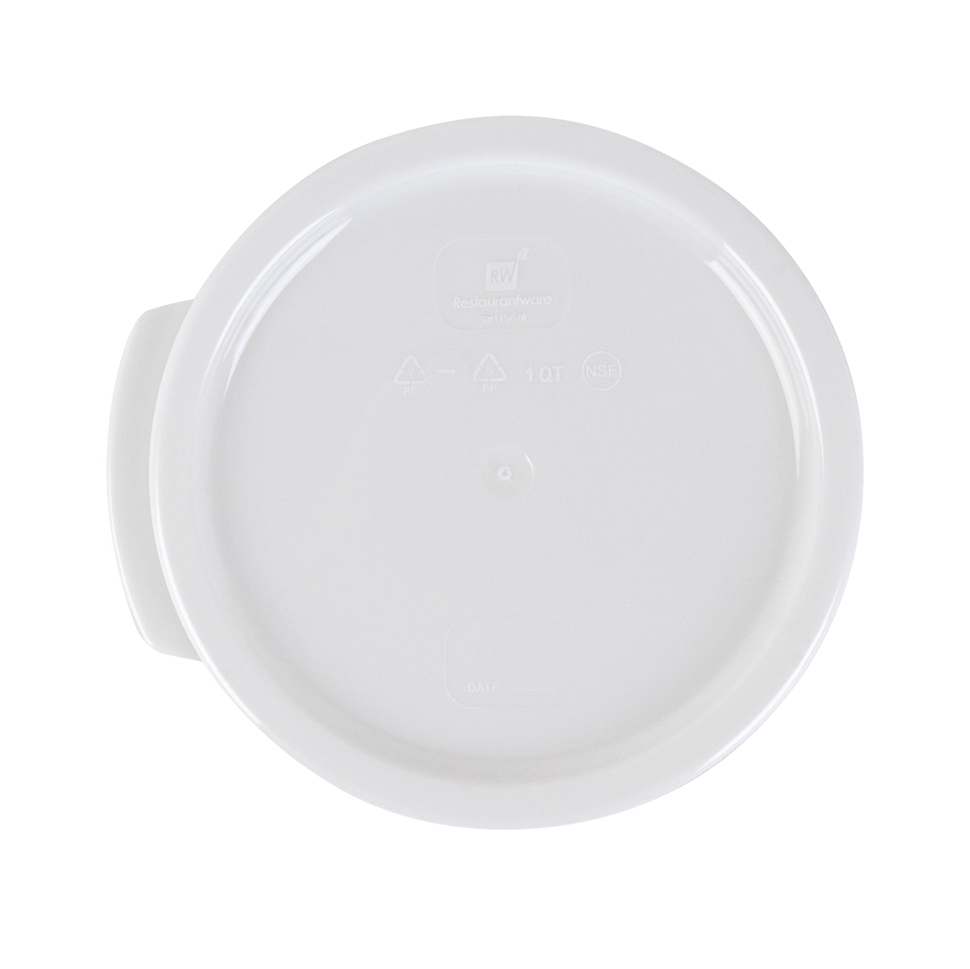 Met Lux Round White Plastic Food Storage Container Lid - Fits 1 qt - 10 count box