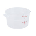 Met Lux 2 qt Round Translucent Plastic Food Storage Container - with Red Volume Markers - 7 1/4" x 7 1/4" x 4 1/4" - 1 count box