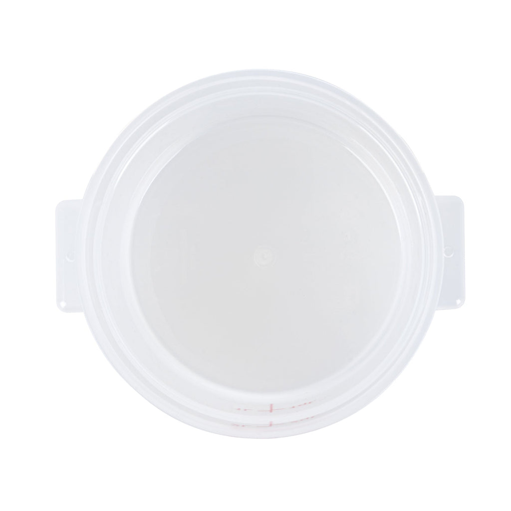 Met Lux 2 qt Round Translucent Plastic Food Storage Container - with Red Volume Markers - 7 1/4" x 7 1/4" x 4 1/4" - 10 count box