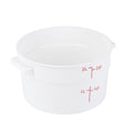 Met Lux 2 qt Round White Plastic Food Storage Container - with Red Volume Markers - 7 1/4" x 7 1/4" x 4 1/4" - 10 count box