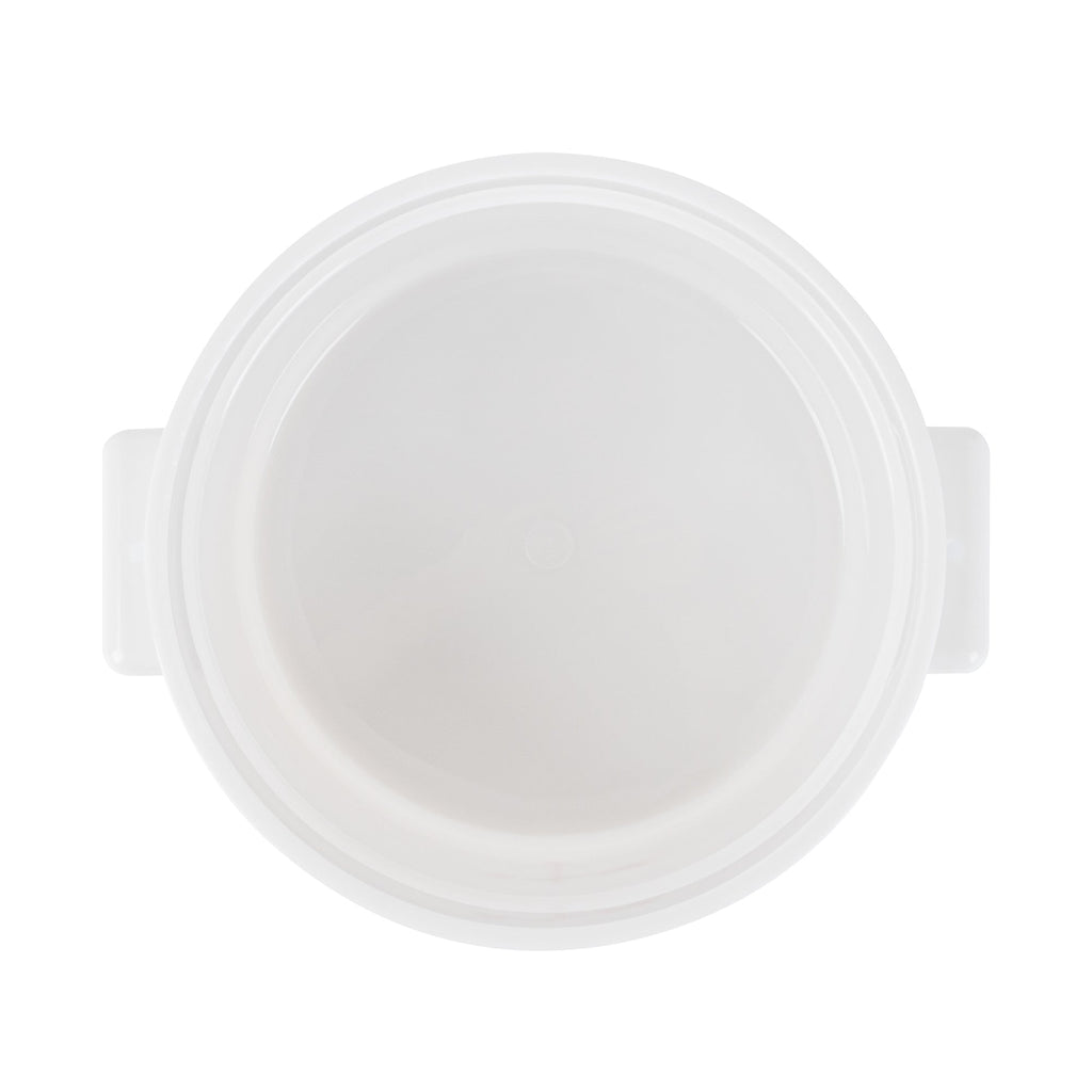 Met Lux 2 qt Round White Plastic Food Storage Container - with Red Volume Markers - 7 1/4" x 7 1/4" x 4 1/4" - 10 count box