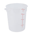 Met Lux 4 qt Round Translucent Plastic Food Storage Container - with Red Volume Markers - 7 1/4" x 7 1/4" x 8 1/2" - 1 count box