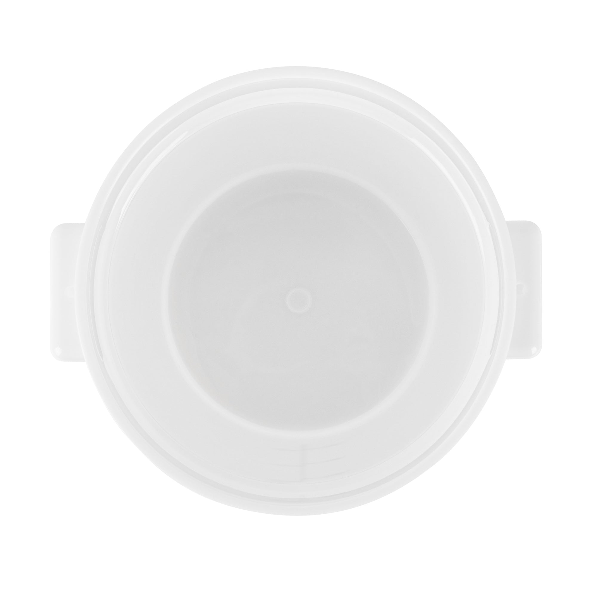 Met Lux 4 qt Round White Plastic Food Storage Container - with Red Volume Markers - 7 1/4" x 7 1/4" x 8 1/2" - 10 count box