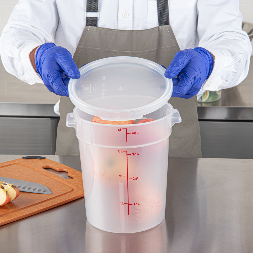 Met Lux Round Translucent Plastic Food Storage Container Lid - Fits 2 and 4 qt - 1 count box