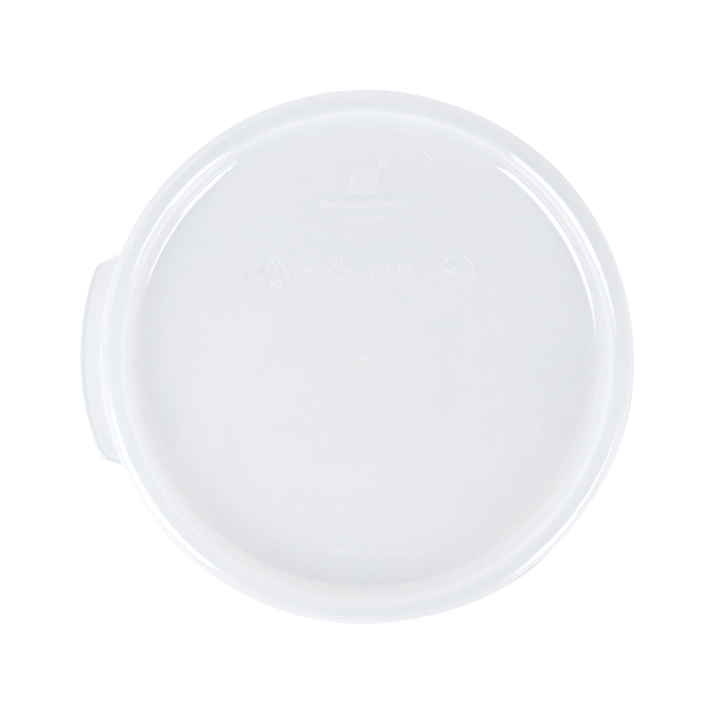Met Lux Round Translucent Plastic Food Storage Container Lid - Fits 2 and 4 qt - 10 count box