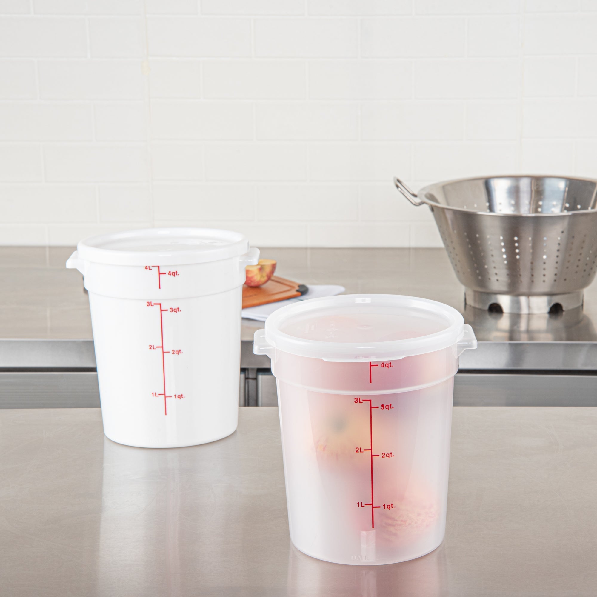 Met Lux Round Translucent Plastic Food Storage Container Lid - Fits 2 and 4 qt - 10 count box