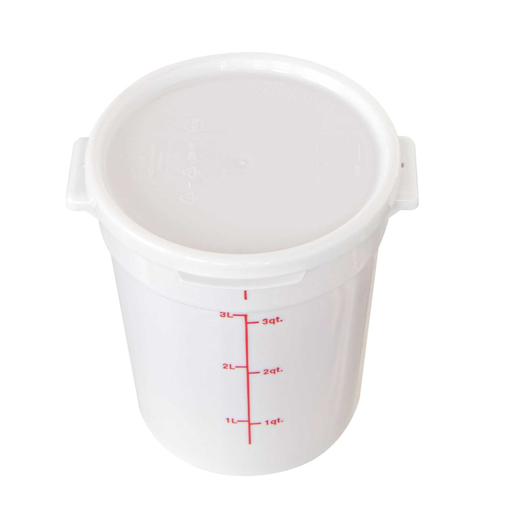 Met Lux Round White Plastic Food Storage Container Lid - Fits 2 and 4 qt - 1 count box