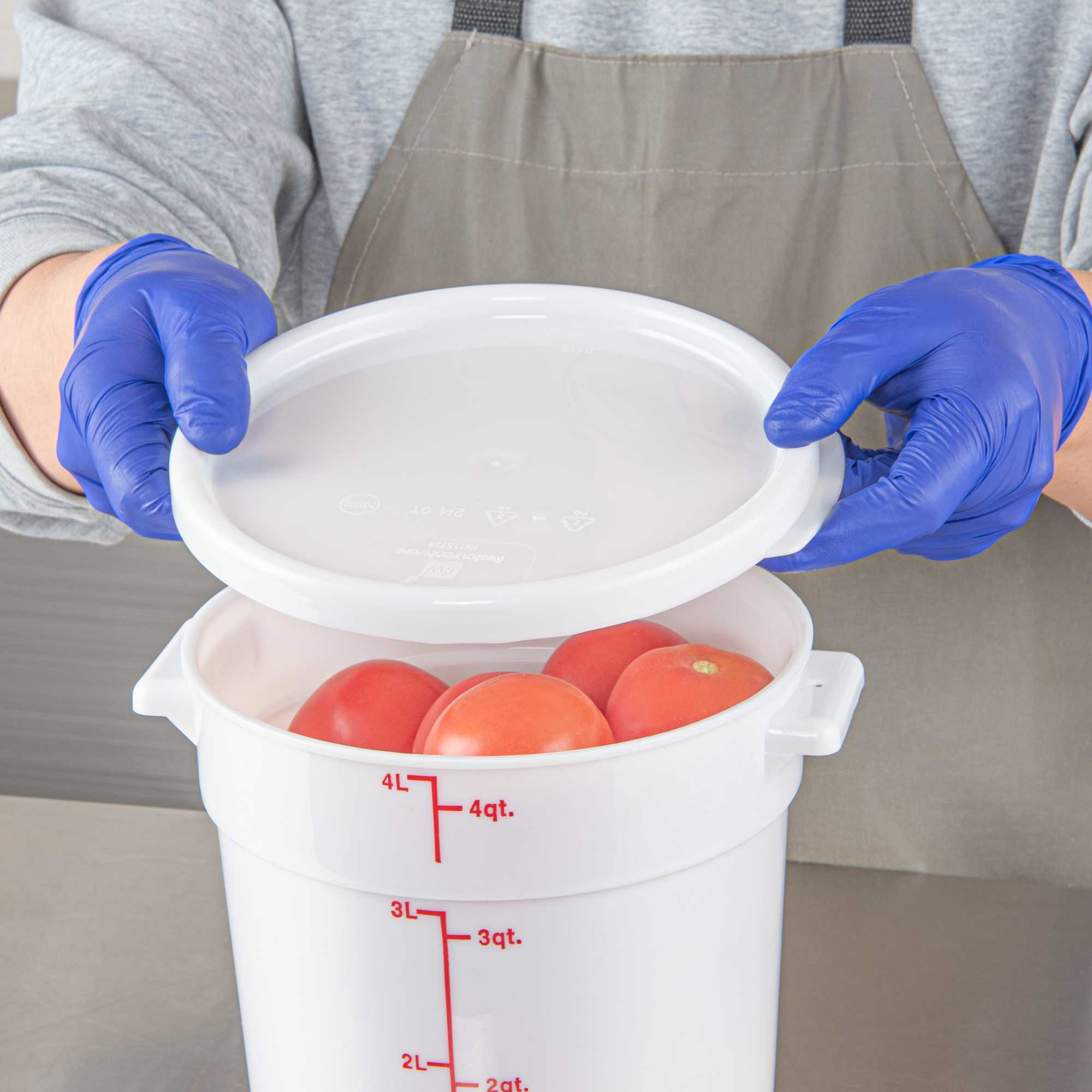 Met Lux Round White Plastic Food Storage Container Lid - Fits 2 and 4 qt - 1 count box