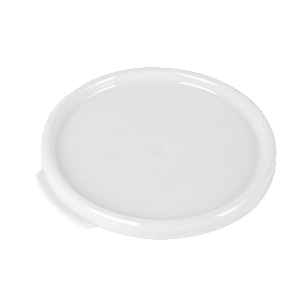 Met Lux Round White Plastic Food Storage Container Lid - Fits 2 and 4 qt - 10 count box