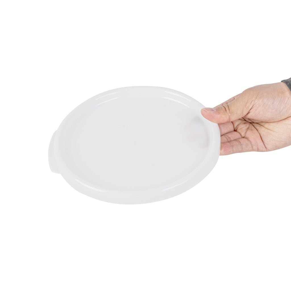 Met Lux Round White Plastic Food Storage Container Lid - Fits 2 and 4 qt - 10 count box