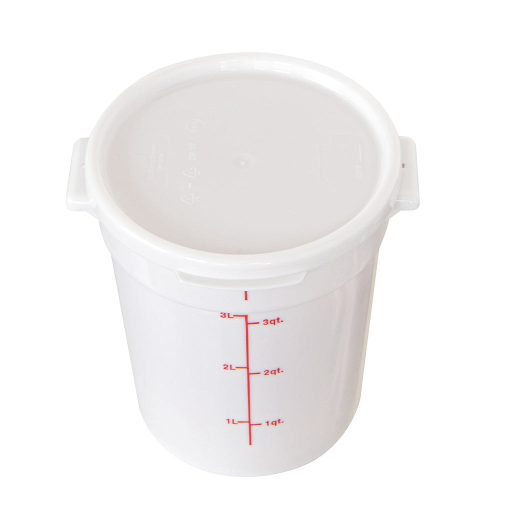 Met Lux Round White Plastic Food Storage Container Lid - Fits 2 and 4 qt - 10 count box